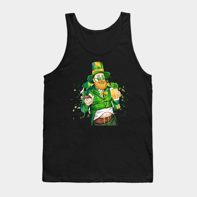 Ciggarette and beer st patrick's day Tank Top by dyazagita